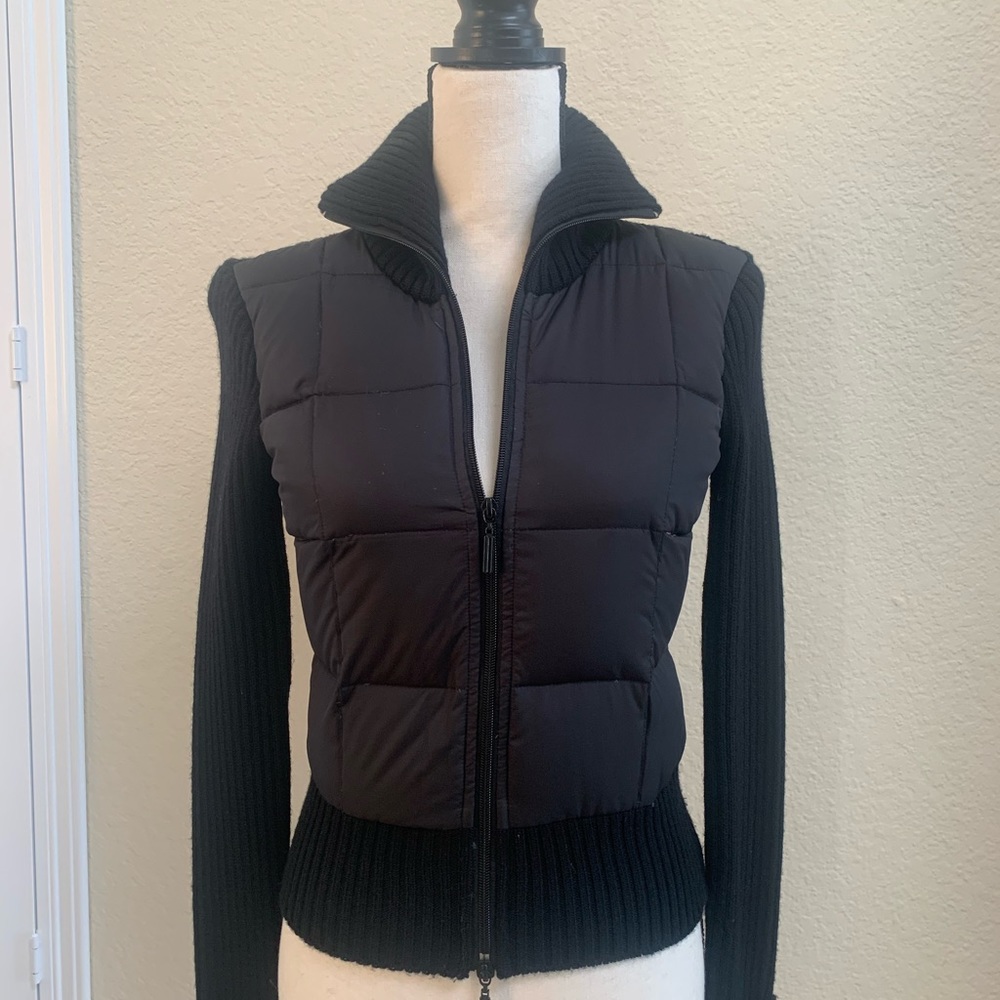 BCBG Black Zip Up Sweater Size XS